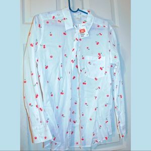 H&M Cherry Print long sleeve button up